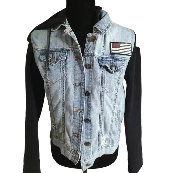 Young and reckless jean jacket hoodie - Picture 2 of 3